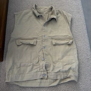 Tan Sleeveless Jacket